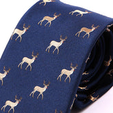 Blue Deer Patterned Tie - Tie Doctor